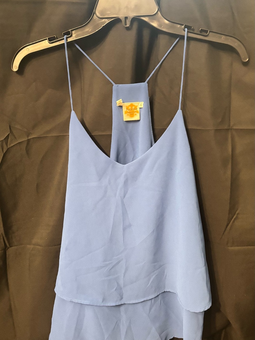 Light Blue Layered Spaghetti-Strap Tank Top